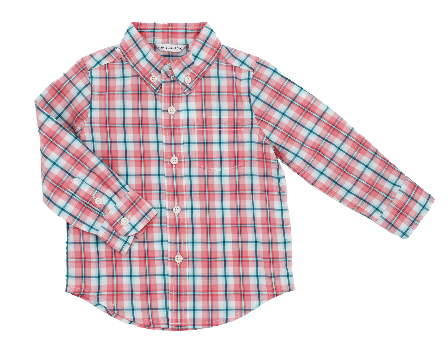 Pink Plaid Poplin Shirt