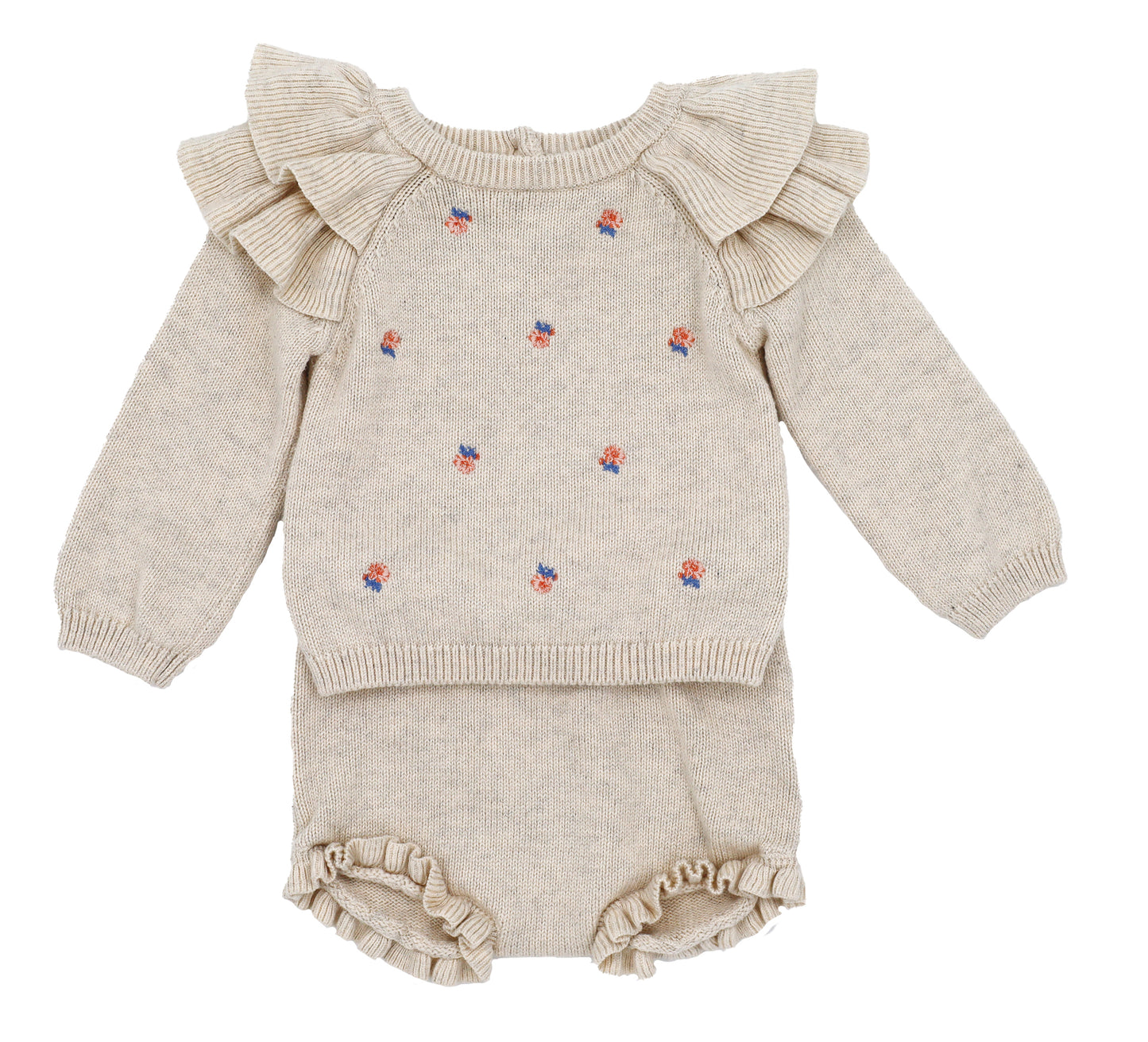 Ruffle Rosebud Knit Set